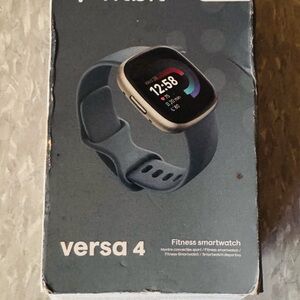 NEW Fitbit Versa 4 Smartwatch - Waterfall Blue / Platinum - NIB